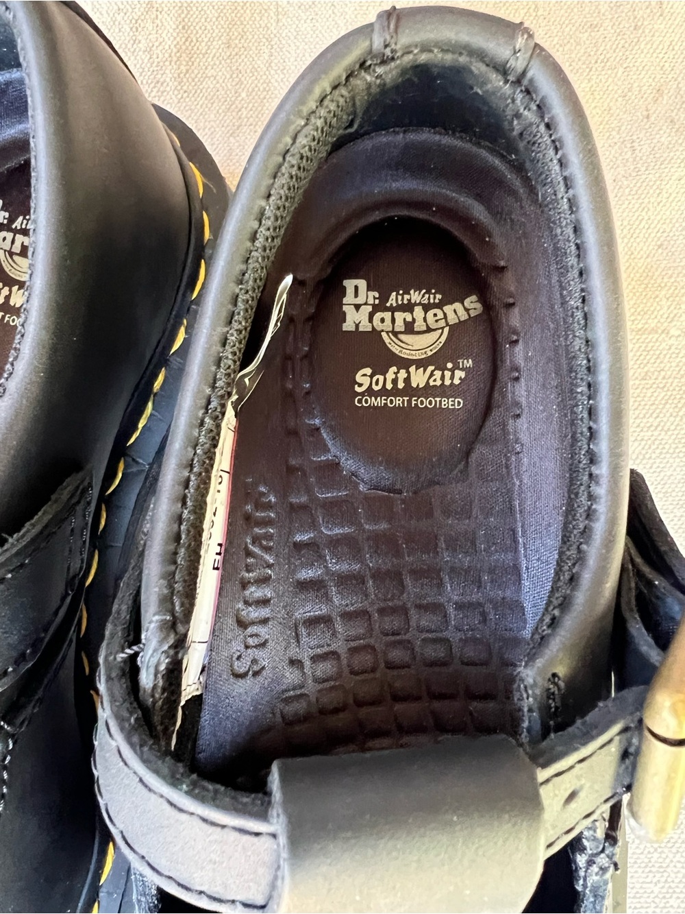 Dr. Martens Black unisex T-Bar Shoes with Yellow Stitching size 7 for women’s - Picture 8 of 11